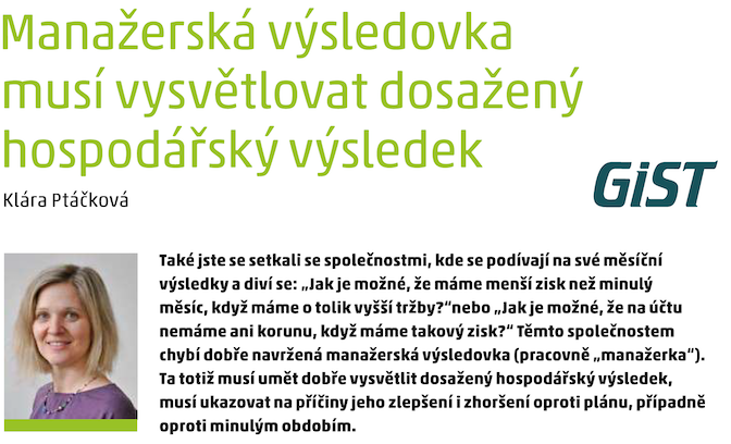 Manažerská výsledovka musí vysvětlovat dosažený hospodářský výsledek