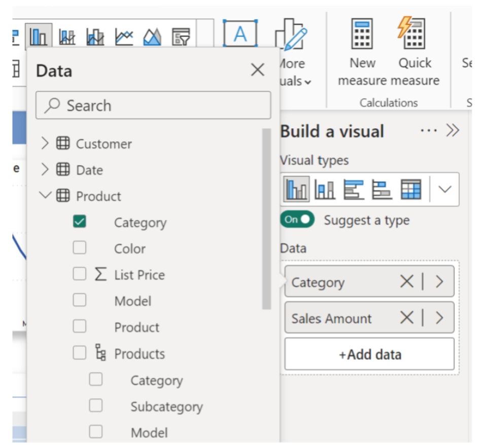 Multi-select v rámci data flyout menu v Power BI